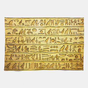 Linge De Cuisine Hiéroglyphes égyptiens anciens Jaune