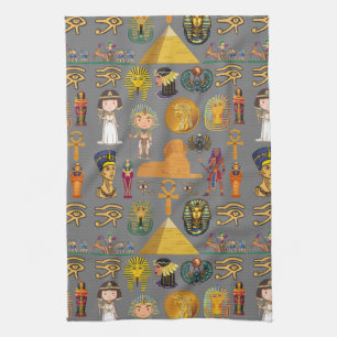 Linge De Cuisine Hiéroglyphique égyptien ancien -Pharaon Motif