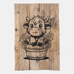 Linge De Cuisine Highland Cow