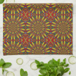 Linge De Cuisine Hippie Abstraite Rouge et jaune Floral Tribal ethn<br><div class="desc">Ce motif géométrique coloré à l'ambiance rustique et terrestre apportera une touche chaleureuse et spirituelle à votre maison.</div>