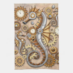Linge De Cuisine Hippocampe Steampunk Art Suréaliste Vintage