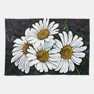 Linge De Cuisine Hipster Bohemian Chic Summer White Daisy
