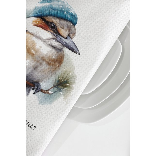 Linge De Cuisine Hiver Kookaburra voeux, personnalisé (Créateur téléchargé)