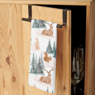 Linge De Cuisine Hiver Merveilles Bois Animaux Noël