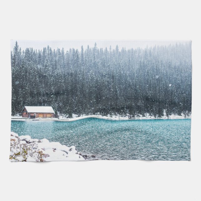 Linge De Cuisine Hiver pacifique (Lake Louise) (Horizontal)