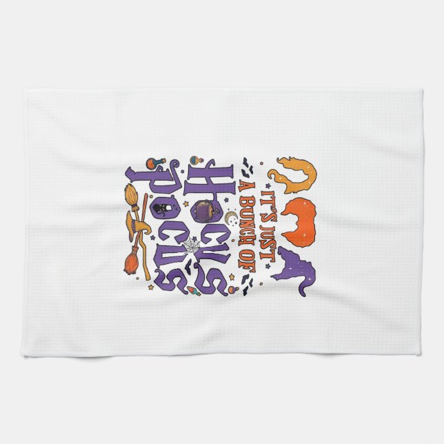 Linge De Cuisine Hocus Pocus Halloween Sorcières Chaudron Balai Cha (Horizontal)