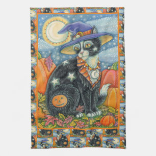 LINGE DE CUISINE HOCUS POCUS NOIR CAT WITCH & MOUSE HALLOWEEN