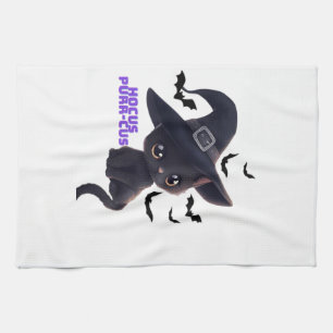 Linge De Cuisine Hocus Purr-cus Mignon Chat Noir Halloween Art Clas