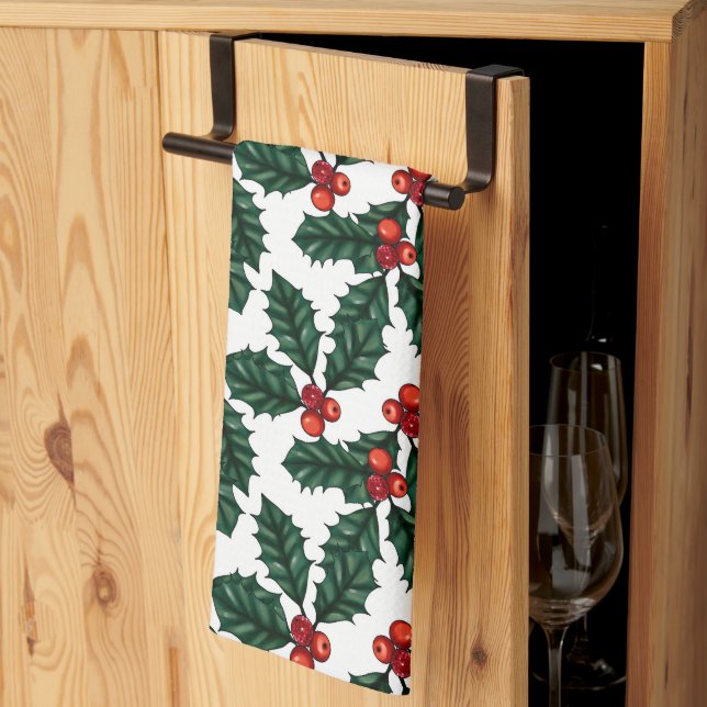 Linge De Cuisine Holly et Berries (Pliage en tiers)