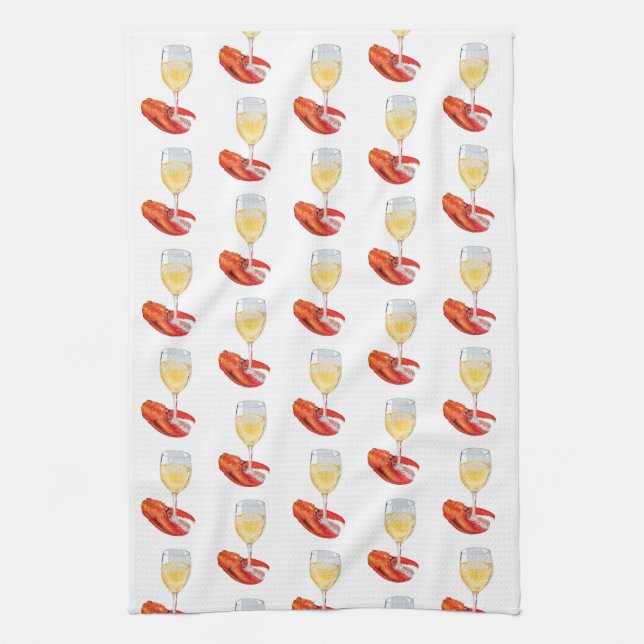 Linge De Cuisine Homard et vin (Vertical)
