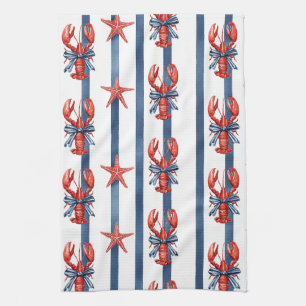 Linge De Cuisine Homard Rouge Blanc Bleu Étoiles Patriotiques (2)