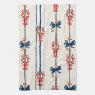 Linge De Cuisine Homard Rouge Blanc Bleu Patriotique Étoiles (3)