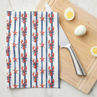 Linge De Cuisine Homards et étoiles de mer coquettes
