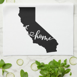 Linge De Cuisine Home State Outline Heart California Kitchen Towne