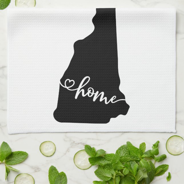 Linge De Cuisine Home State Outline Heart New Hampshire (Plié)