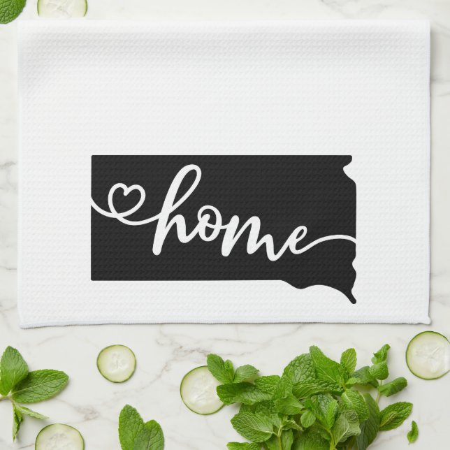 Linge De Cuisine Home State Outline Heart South Dakota (Plié)
