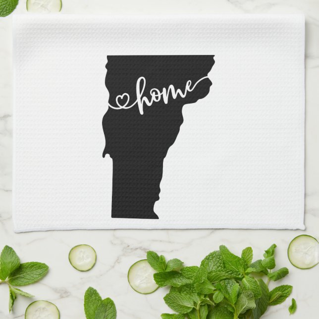 Linge De Cuisine Home State Outline Heart Vermont (Plié)