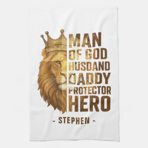 Linge De Cuisine Homme de Dieu Lion Couronne Design - Mari, papa