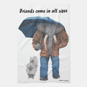 Linge De Cuisine Homme éléphant Marcher Chiens Imaginaire Cuisine S