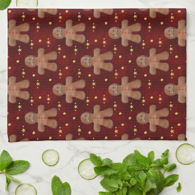 Linge De Cuisine Homme en pain d'épices de Noël mignon (Plié)