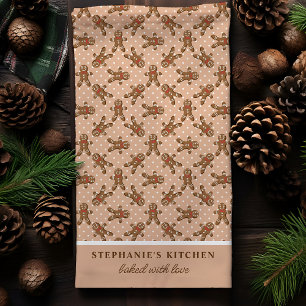Linge De Cuisine Homme en pain d'épices pois marron Noël personnali