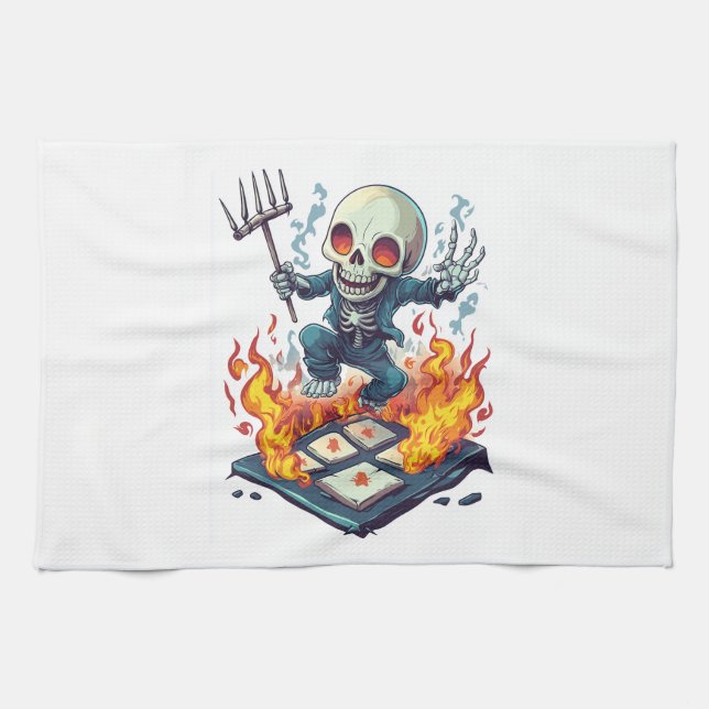 Linge De Cuisine Hopscotch from Hell � Funny Demon Skull (Horizontal)