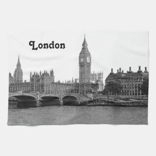 Linge De Cuisine Horizon BRITANNIQUE de Londres Angleterre gravé