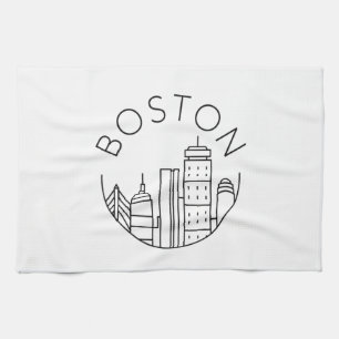 Linge De Cuisine Horizon de la ville de Boston, horizon de Boston m