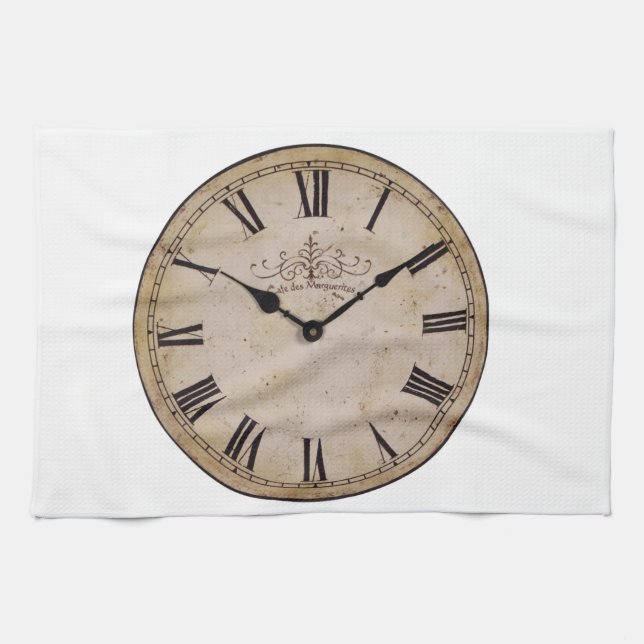 Linge De Cuisine Horloge vintage (Horizontal)