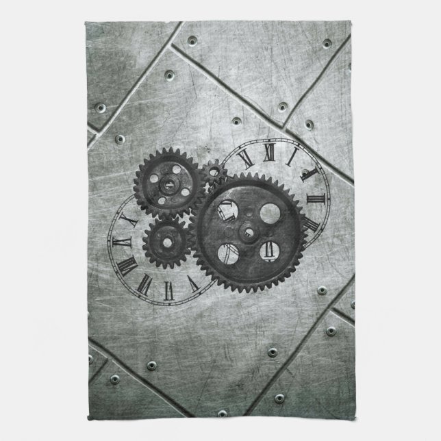 Linge De Cuisine Horloges grunges et vitesses de Steampunk (Vertical)