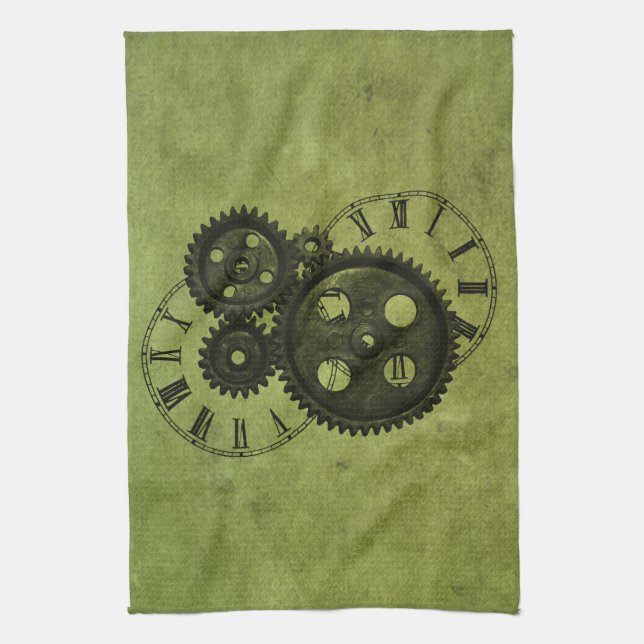 Linge De Cuisine Horloges grunges et vitesses de Steampunk (Vertical)