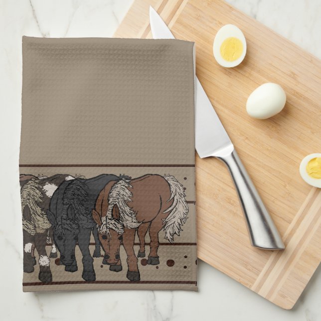 Linge De Cuisine Horses by figdewdrop kitchen towel  (Quart Plié)