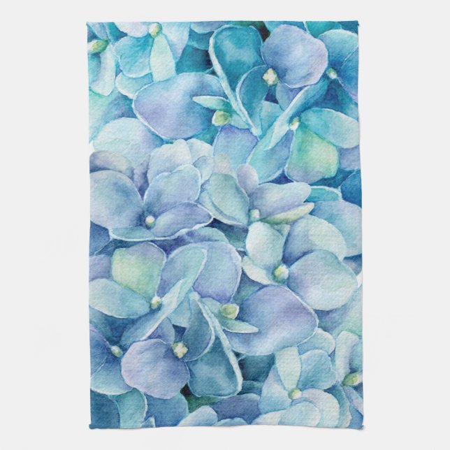 Linge De Cuisine Hortensia bleu (Vertical)