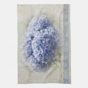 Linge De Cuisine Hortensias bleus romantiques