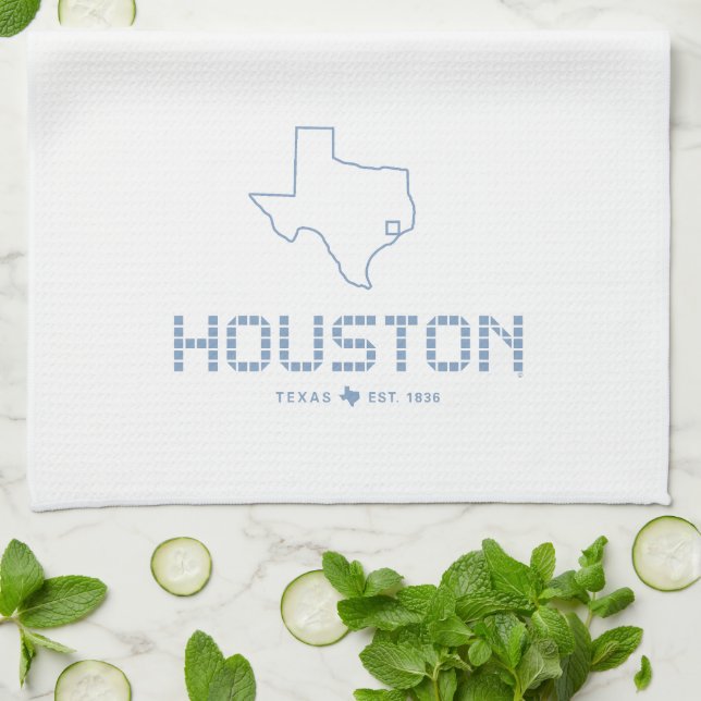 Linge De Cuisine Houston & Texas Tile, Carrelage Bleu, Houston Texa (Plié)
