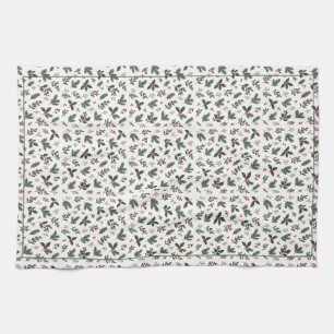 Linge De Cuisine Houx de Noël à feuilles persistantes en hiver