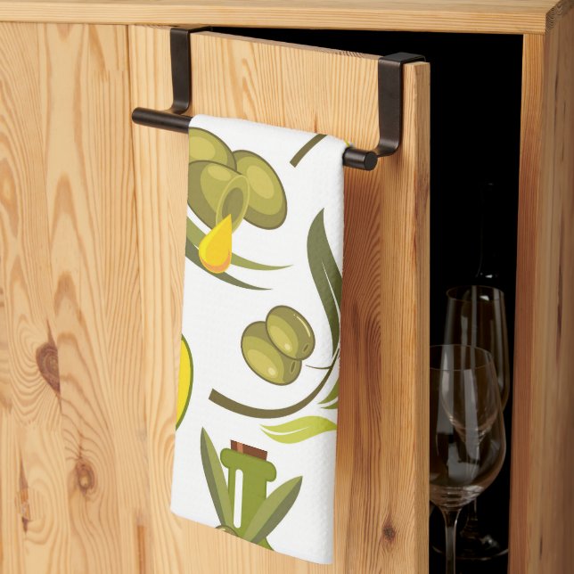 Linge De Cuisine Huile d'olive jaune (Pliage en tiers)