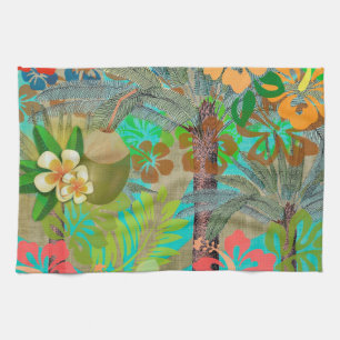 Linge De Cuisine Hula Vintage Floral Graphisme Floral Hawaii