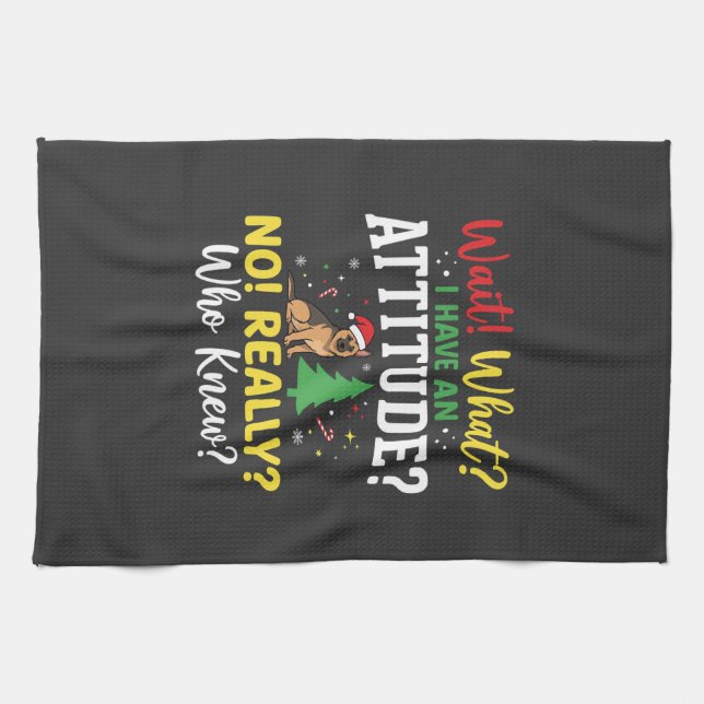 Linge De Cuisine Humeur de chien de Noël Humour (Horizontal)