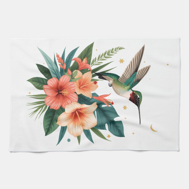 Linge De Cuisine Hummingbird Bloom Kitchen Towel (Horizontal)