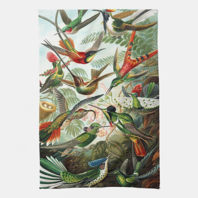 Linge De Cuisine Hummingbirds par Ernst Haeckel (Vertical)
