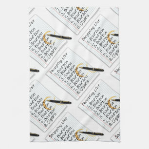 LINGE DE CUISINE HUMOUR DE COCKTAIL DE LISTE D'ACHATS DE BOURBON