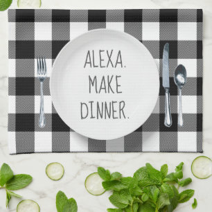 Linge De Cuisine Humour De Commande Alexa Sur Buffalo Plaid