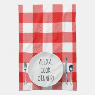 Linge De Cuisine humour de commandement Alexa sur le plaid de buffa