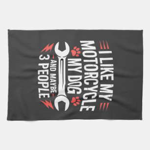 Linge De Cuisine Humour de propriétaire de chien moto
