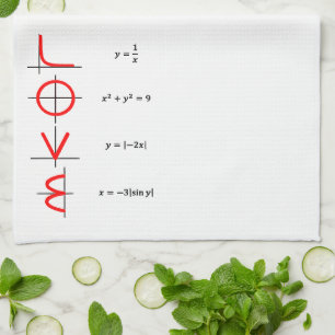 Linge De Cuisine Humour nerd Graphe d'amour des mathématiques et