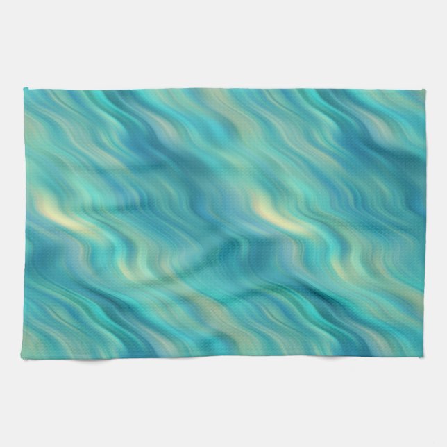 Linge De Cuisine Hydrangea bleu texture ondulée (Horizontal)