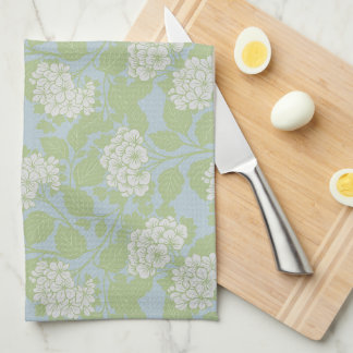 Linge De Cuisine Hydrangea élégant cottagecore bleu poussiéreux ver