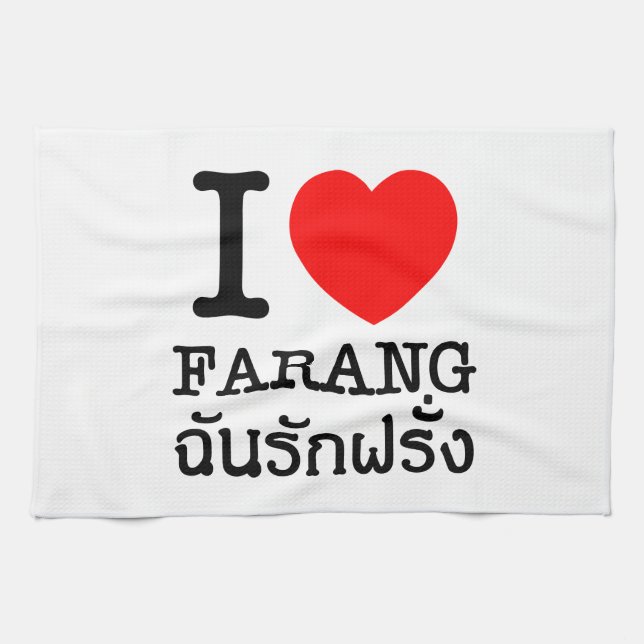 Linge De Cuisine I Heart (Amour) Farang (Horizontal)