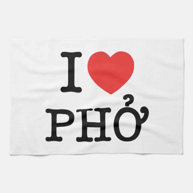 Linge De Cuisine I Heart (Amour) Pho (Horizontal)